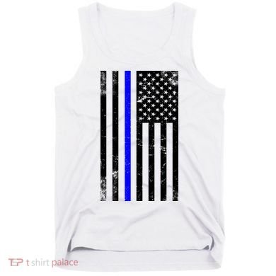 Police Blue Line American Flag Tank Top