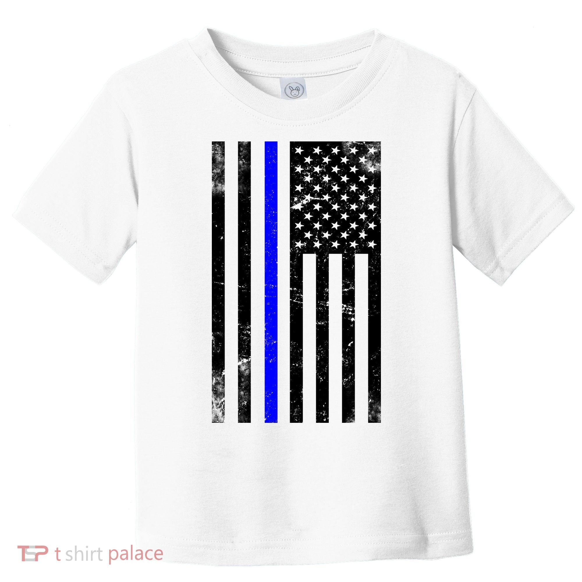 Police Blue Line American Flag Toddler T-Shirt