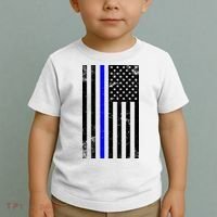 Police Blue Line American Flag Toddler T-Shirt thumb 2
