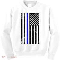 Police Blue Line American Flag Kids Sweatshirt thumb 0