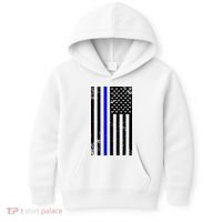 Police Blue Line American Flag Kids Hoodie thumb 0