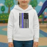 Police Blue Line American Flag Kids Hoodie thumb 3