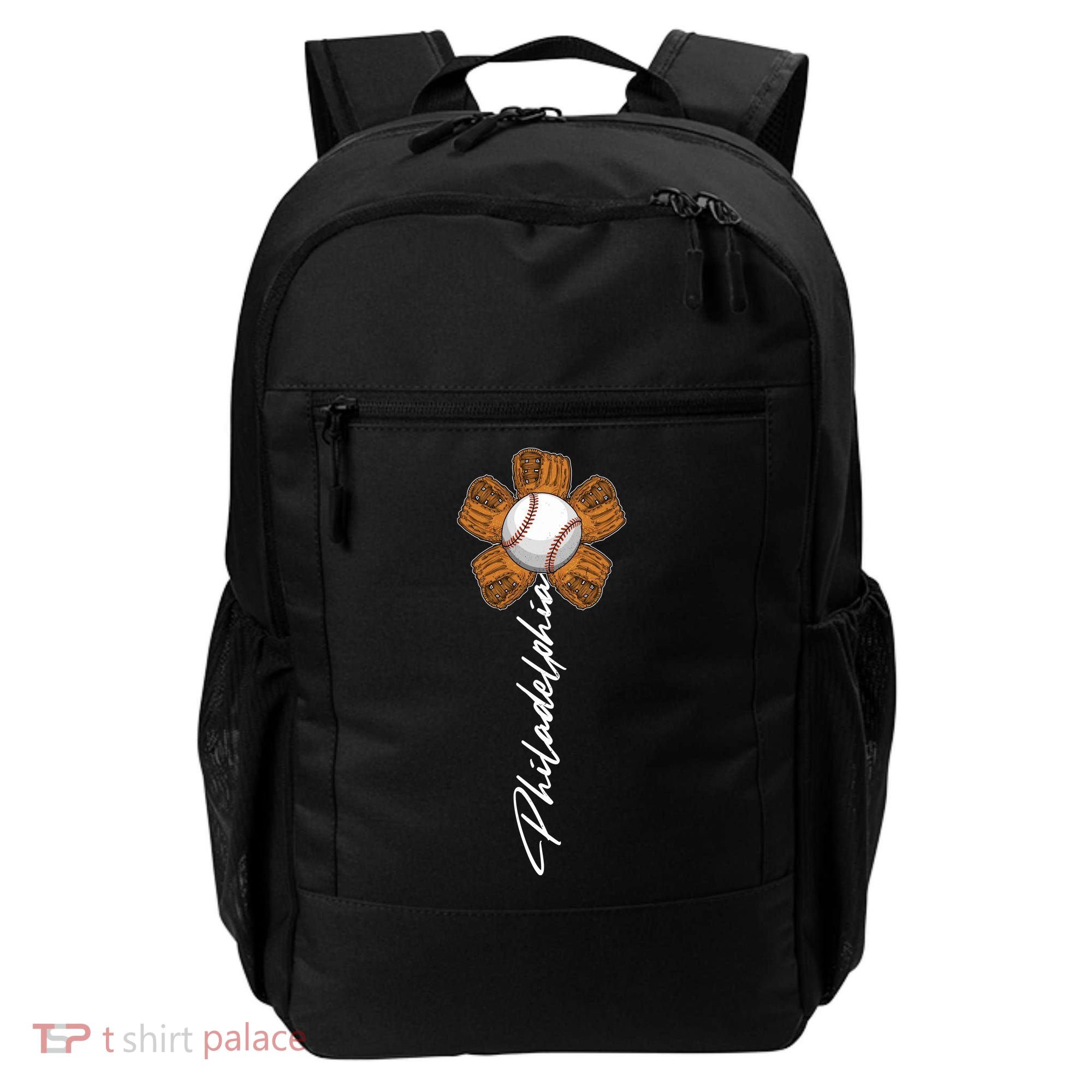 Philadelphia Baseball Mitt Flower Baseball Fan Backpack