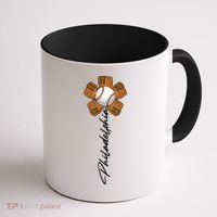 Philadelphia Baseball Mitt Flower Baseball Fan Coffee Mug thumb 1