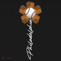 Philadelphia Baseball Mitt Flower Baseball Fan Women's Hoodie thumb 2