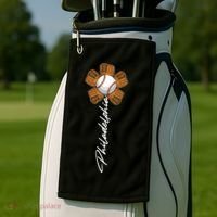 Philadelphia Baseball Mitt Flower Baseball Fan Golf Towel thumb 2
