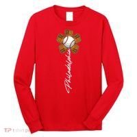 Philadelphia Baseball Mitt Flower Baseball Fan Long Sleeve Shirt thumb 0