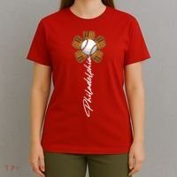 Philadelphia Baseball Mitt Flower Baseball Fan T-Shirt thumb 4