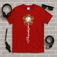 Philadelphia Baseball Mitt Flower Baseball Fan T-Shirt thumb 5
