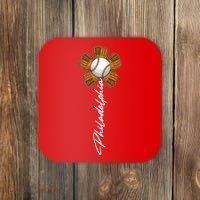Philadelphia Baseball Mitt Flower Baseball Fan Coaster thumb 0
