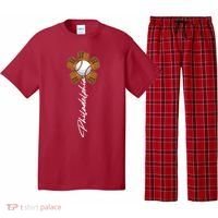 Philadelphia Baseball Mitt Flower Baseball Fan Pajama Set thumb 0