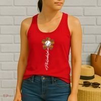 Philadelphia Baseball Mitt Flower Baseball Fan Women's Tank Top thumb 2