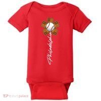 Philadelphia Baseball Mitt Flower Baseball Fan Baby Bodysuit thumb 0