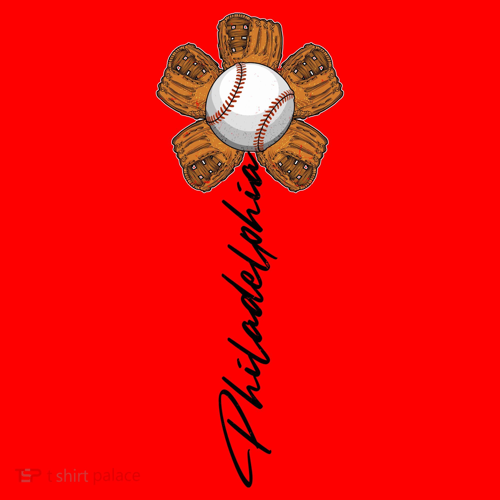 Philadelphia Baseball Mitt Flower Baseball Fan Santa Hat
