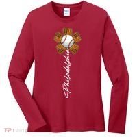 Philadelphia Baseball Mitt Flower Baseball Fan Women's Long Sleeve Shirt thumb 0