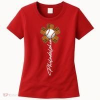 Philadelphia Baseball Mitt Flower Baseball Fan Women's T-Shirt thumb 0