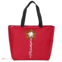 Philadelphia Baseball Mitt Flower Baseball Fan Tote Bag thumb 0