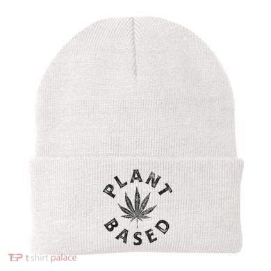 Plant Based Marijuana Leaf Weed Cannabis Pot Smoker Beanie