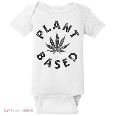 Plant Based Marijuana Leaf Weed Cannabis Pot Smoker Baby Bodysuit