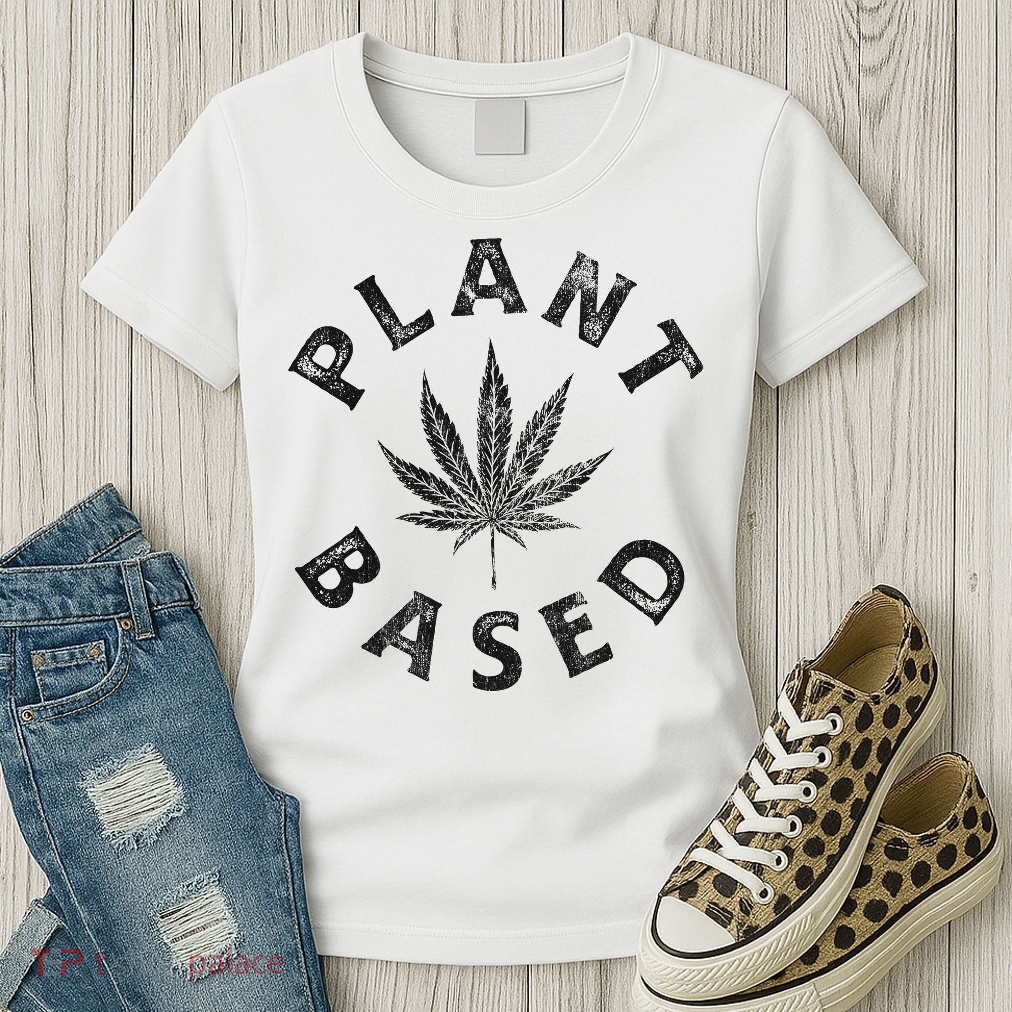 Plant Based Marijuana Leaf Weed Cannabis Pot Smoker Women's T-Shirt