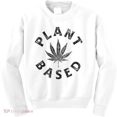 Plant Based Marijuana Leaf Weed Cannabis Pot Smoker Kids Sweatshirt