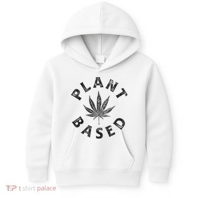 Plant Based Marijuana Leaf Weed Cannabis Pot Smoker Kids Hoodie