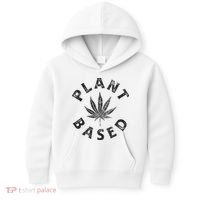Plant Based Marijuana Leaf Weed Cannabis Pot Smoker Kids Hoodie thumb 0