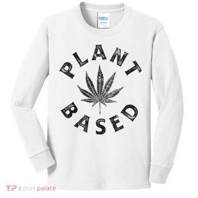 Plant Based Marijuana Leaf Weed Cannabis Pot Smoker Kids Long Sleeve Shirt