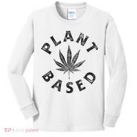Plant Based Marijuana Leaf Weed Cannabis Pot Smoker Kids Long Sleeve Shirt thumb 0