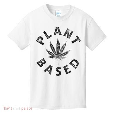 Plant Based Marijuana Leaf Weed Cannabis Pot Smoker Kids T-Shirt