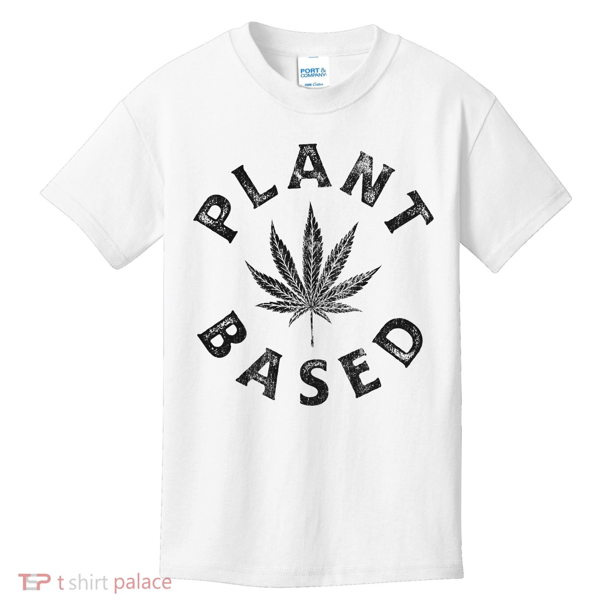 Plant Based Marijuana Leaf Weed Cannabis Pot Smoker Kids T-Shirt