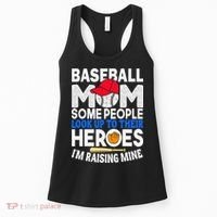 Proud Baseball Mom Raising My Hero Funny Mothers Day Women's Tank Top thumb 0