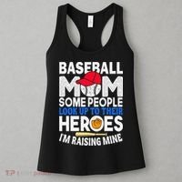 Proud Baseball Mom Raising My Hero Funny Mothers Day Women's Tank Top thumb 3