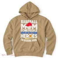 Proud Baseball Mom Raising My Hero Funny Mothers Day Hoodie thumb 0