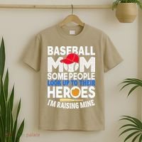 Proud Baseball Mom Raising My Hero Funny Mothers Day T-Shirt thumb 2