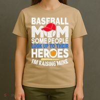 Proud Baseball Mom Raising My Hero Funny Mothers Day T-Shirt thumb 4