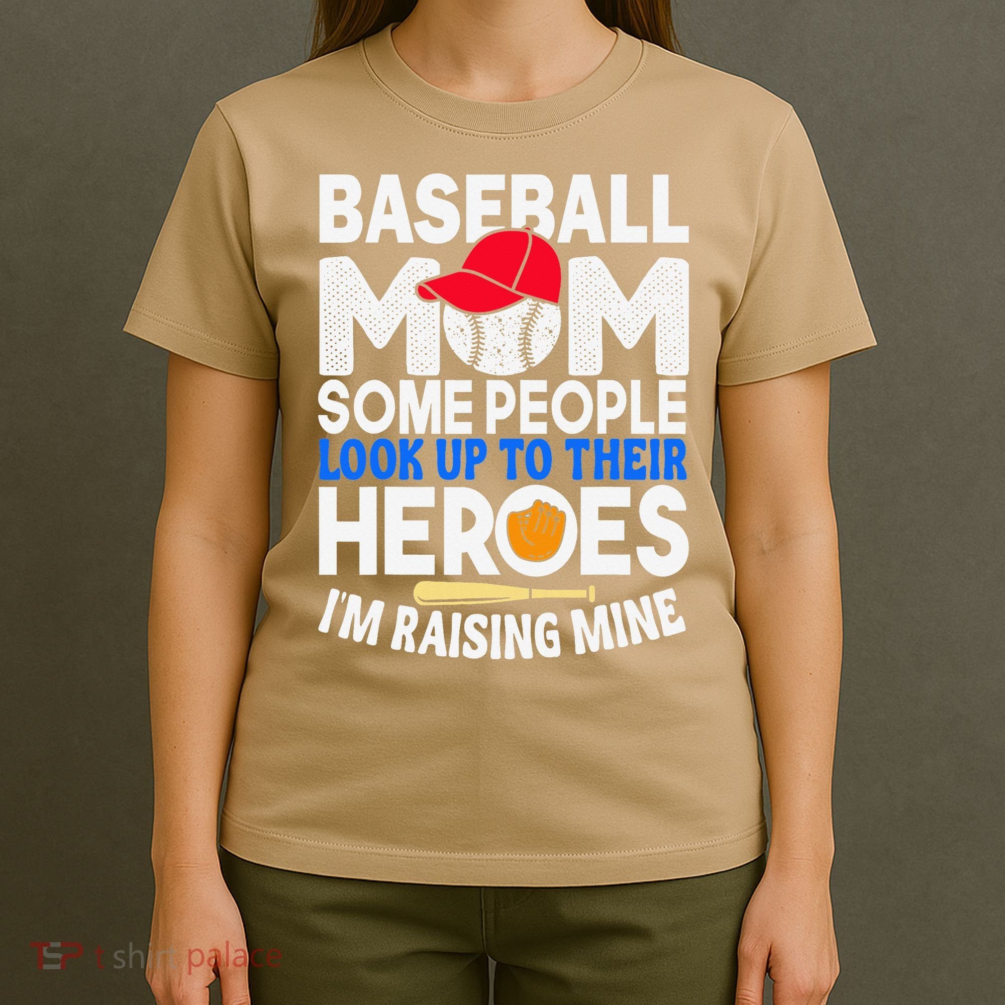 Proud Baseball Mom Raising My Hero Funny Mothers Day T-Shirt