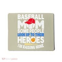 Proud Baseball Mom Raising My Hero Funny Mothers Day Mousepad thumb 0