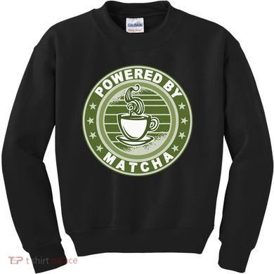 Powered By Matcha Japanese Green Tea Kids Sweatshirt