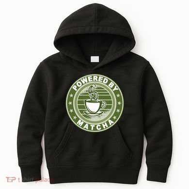 Powered By Matcha Japanese Green Tea Kids Hoodie