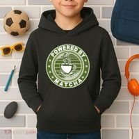 Powered By Matcha Japanese Green Tea Kids Hoodie thumb 2