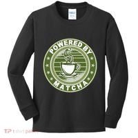 Powered By Matcha Japanese Green Tea Kids Long Sleeve Shirt thumb 0