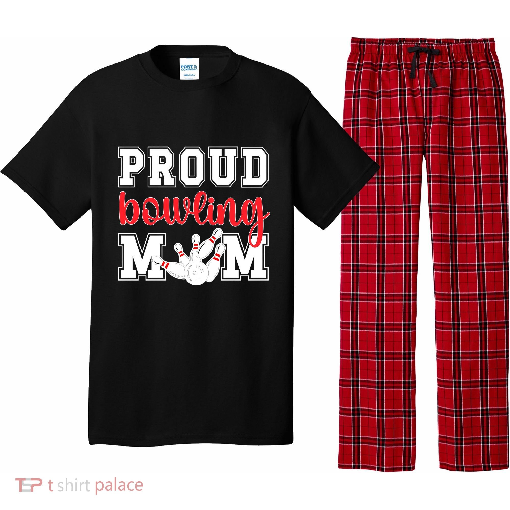 Proud Bowling Mom Of A Bowling Player Bowler Mama Gift Pajama Set