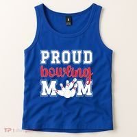 Proud Bowling Mom Of A Bowling Player Bowler Mama Gift Tank Top thumb 2
