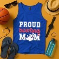 Proud Bowling Mom Of A Bowling Player Bowler Mama Gift Tank Top thumb 4
