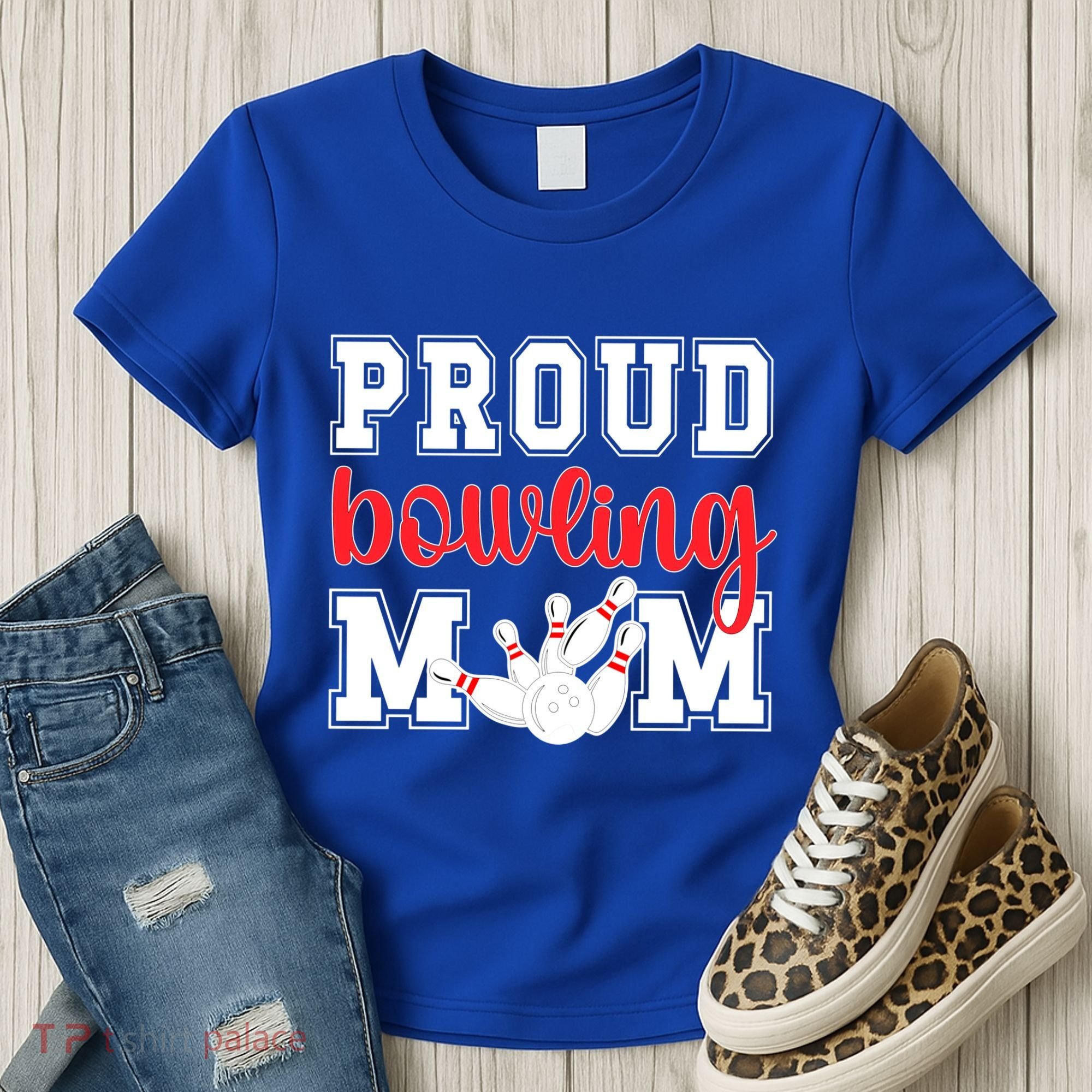 Proud Bowling Mom Of A Bowling Player Bowler Mama Gift Women's T-Shirt