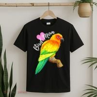 Parrot Bird Mom Sun Conure Watercolor T-Shirt thumb 2