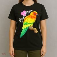 Parrot Bird Mom Sun Conure Watercolor T-Shirt thumb 4