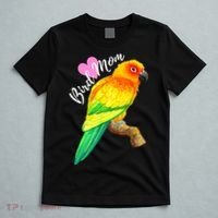 Parrot Bird Mom Sun Conure Watercolor T-Shirt thumb 5
