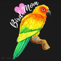 Parrot Bird Mom Sun Conure Watercolor T-Shirt thumb 7